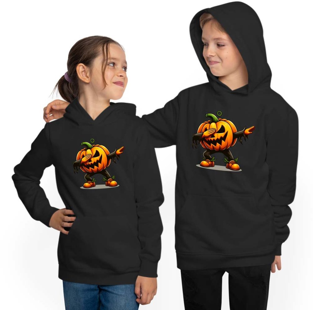 Halloween Hoodie mit Dab tanzendes Kürbis Monster i619